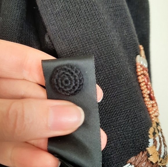 Michael Simon New York Jar Pot Beaded Embroidered Button Down Cardigan L - Picture 10 of 10